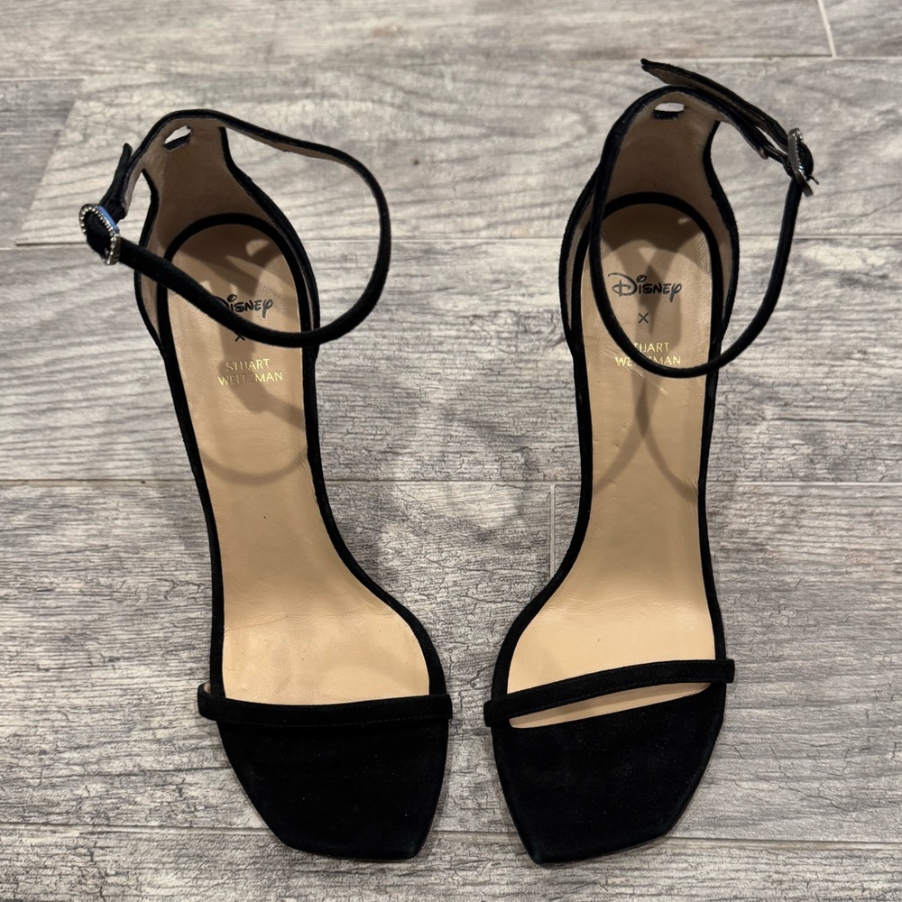 Stuart Weitzman x Disney Swarovski  black Nudistcurve 100 sandal heels - Picture 3 of 10